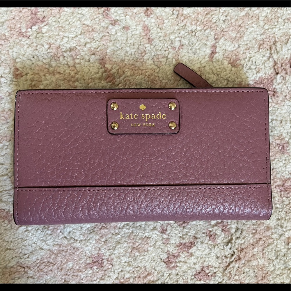 Kate Spade bifold snap wallet mauve leather